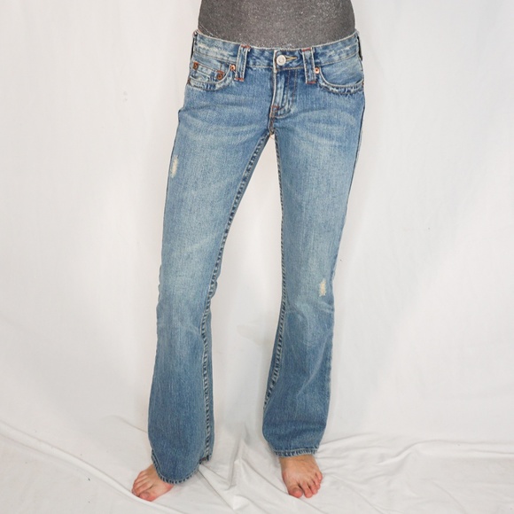 True Religion Pants - TRUE RELIGION Blue Lady Godiva World Tour Flare 26